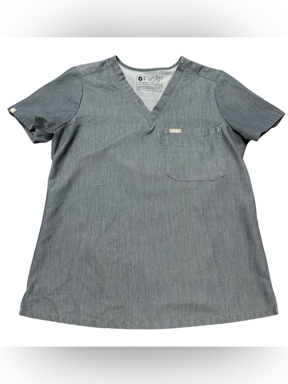 Figs Technical Collection Catarina One-Pocket Scrub Top Gray Women's Size Small